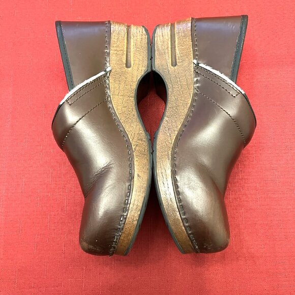 Women's Dansk Brown Leather Clogs Size 9 - Picture 10 of 11